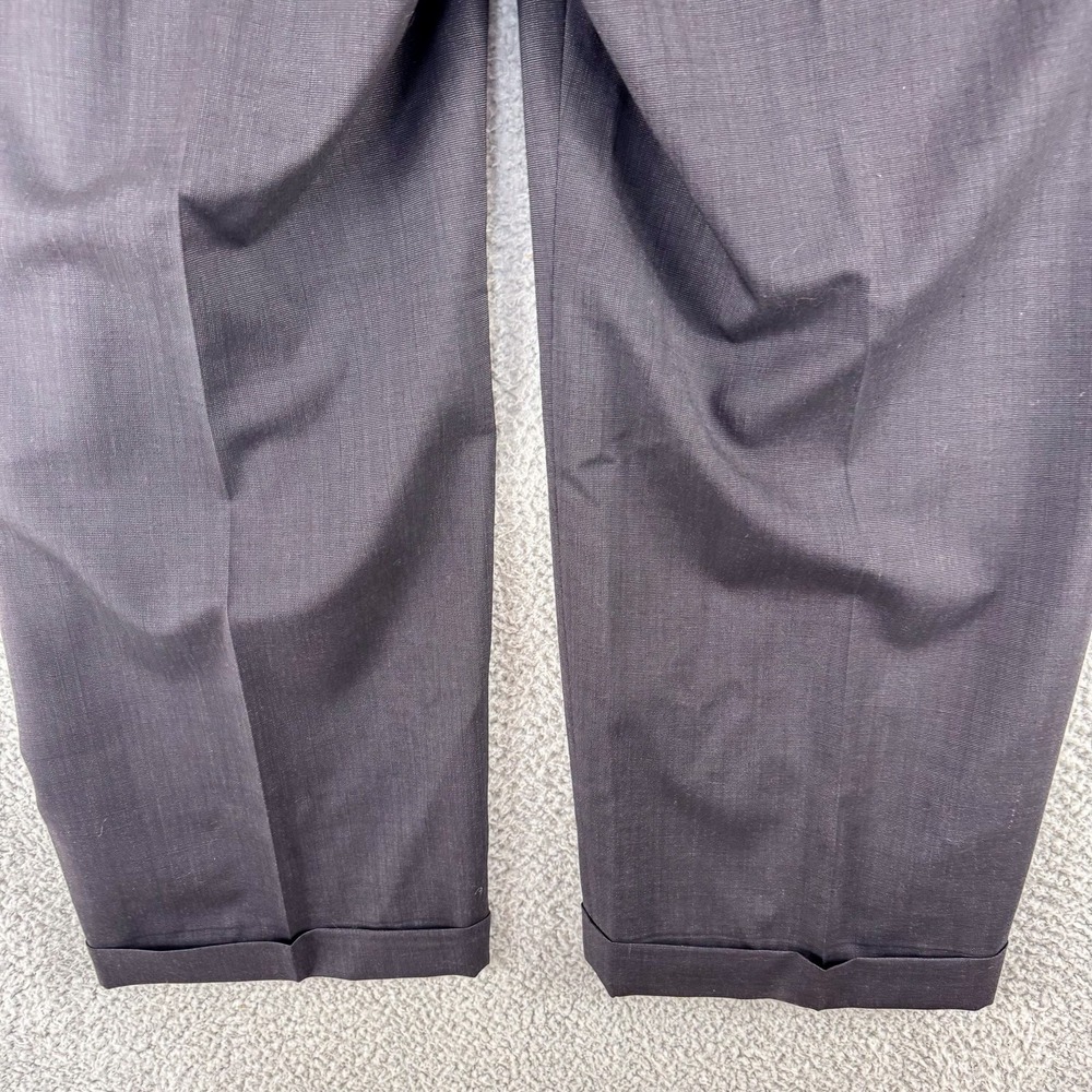 Jos A Bank Dress Pants Mens 44 Waist Gray Wool Pleated Front Cuffed Trousers - Picture 8 of 16